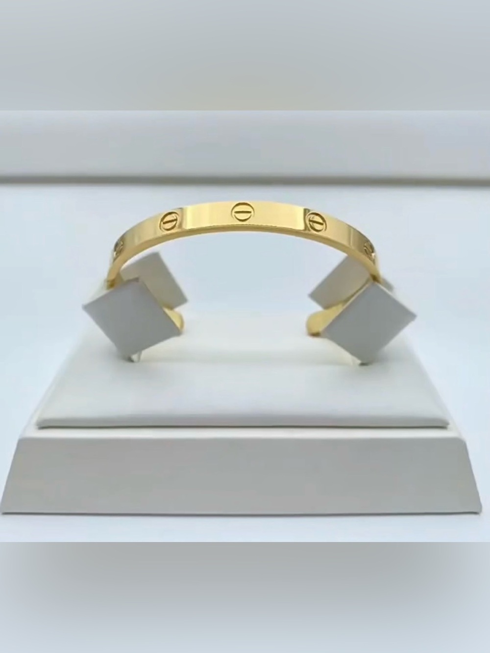 Gold Screw Motif Women's Cuff Bracelet